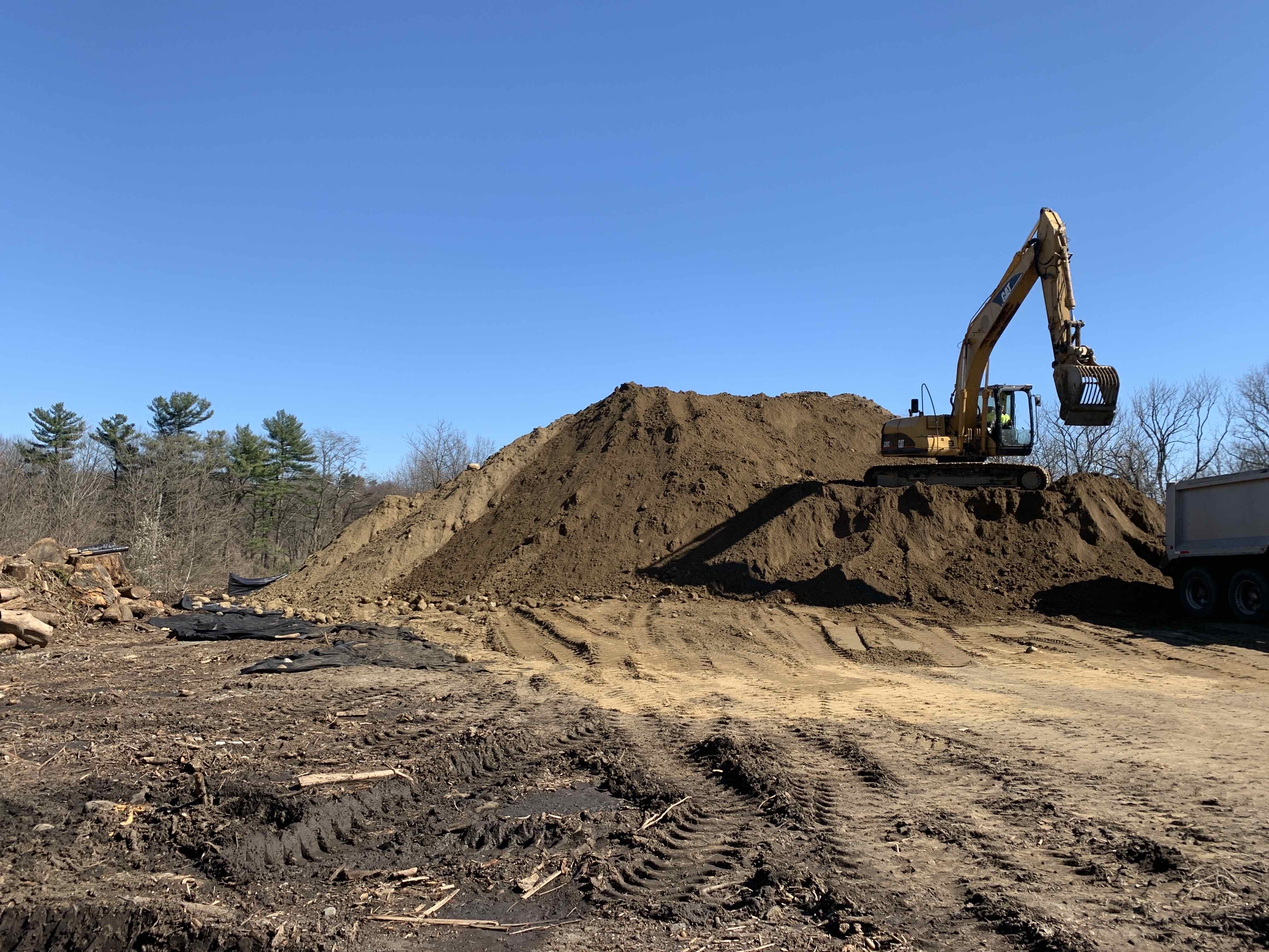 clean soil stockpile